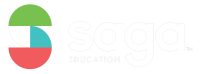 Saga Education logo with white text